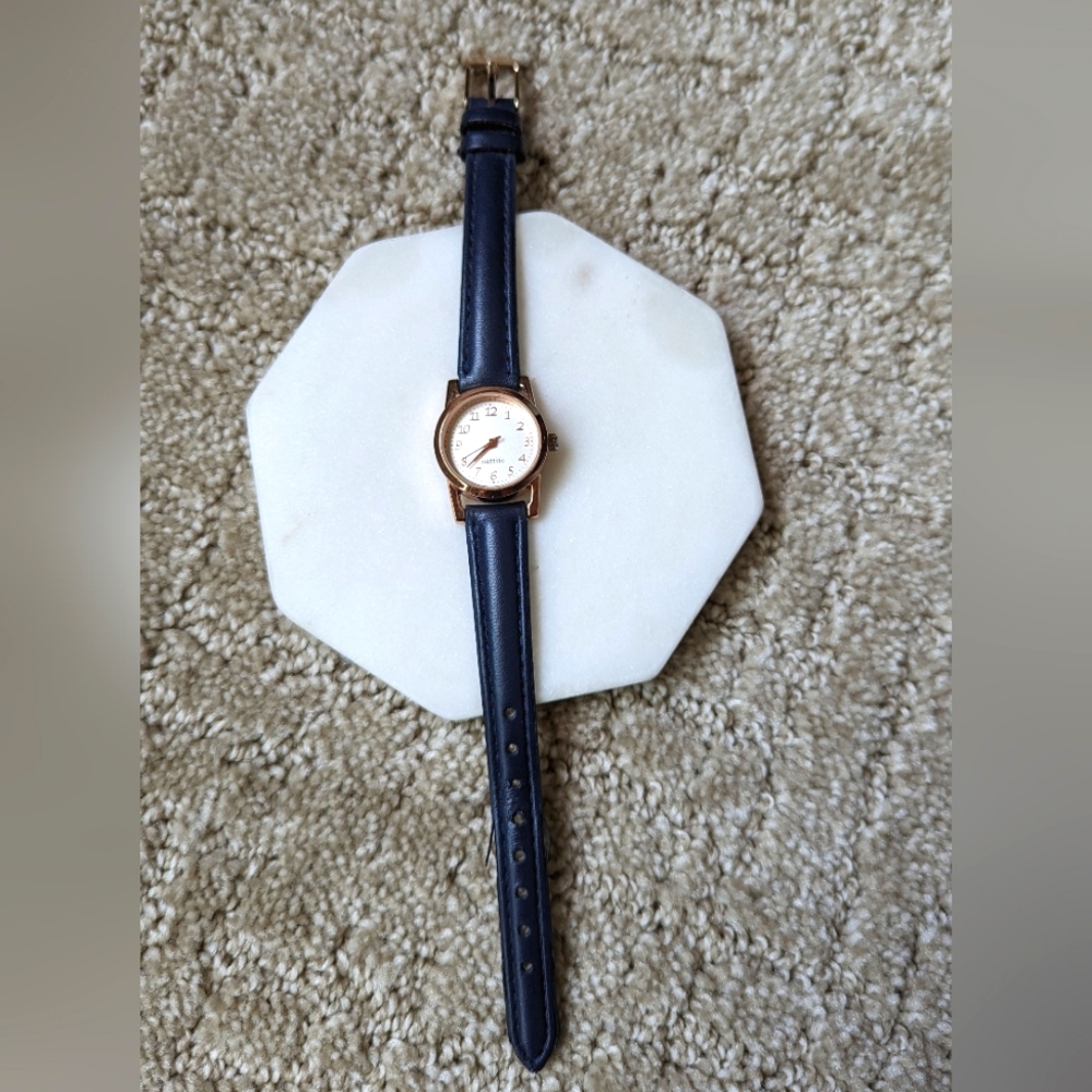 Nattito Navy Blue Watch with Rose toned accents